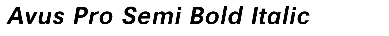 Avus Pro Semi Bold Italic